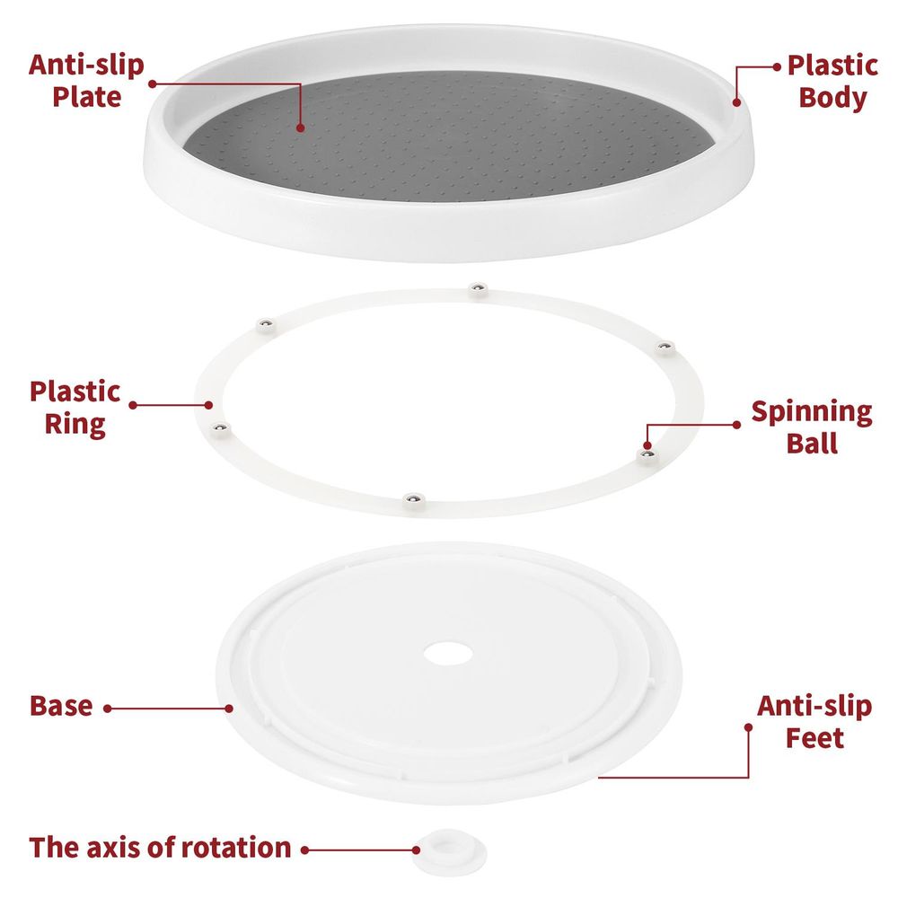 Round Turntable Organizer Multifunctional Non-Slip Spice Rack (Large)