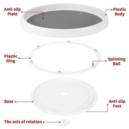 Round Turntable Organizer Multifunctional Non-Slip Spice Rack (Large)