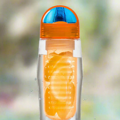 2 x Fruit Fuzer Water Bottle Health Drink Maker with Fruit Infusion Infuser Aqua Hydration Orange