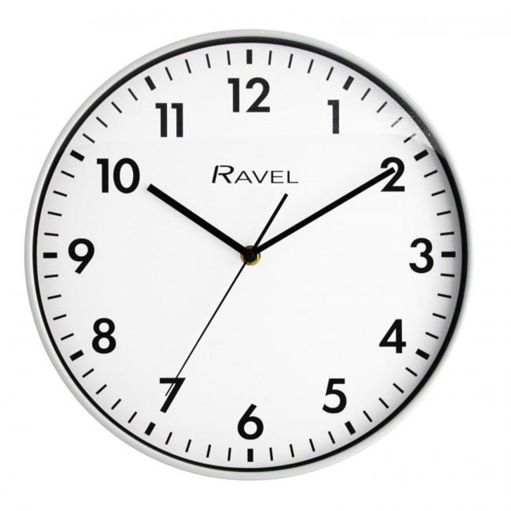 Ravel 30cm White Dial White Wall Clock R.WC.30.4