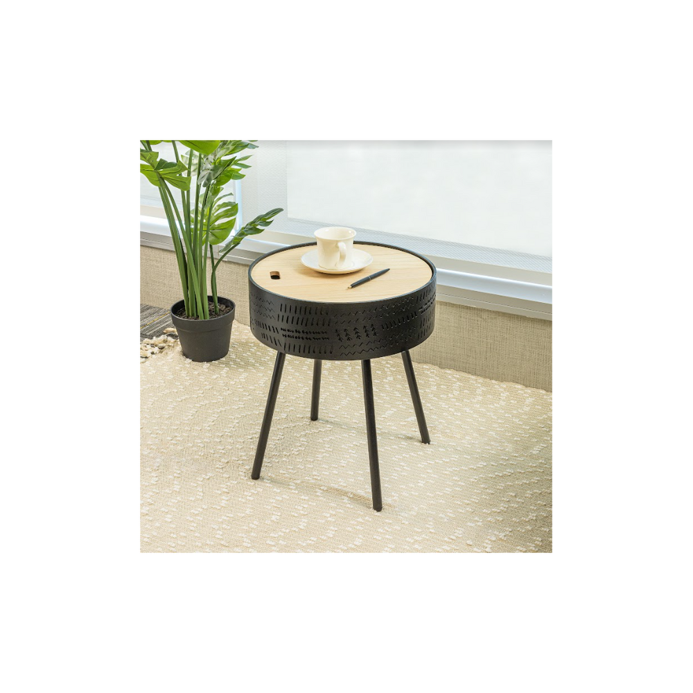 Lift Top Round Side Table - SLENDER