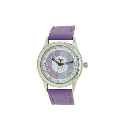 Relda Girls Time Teacher Purple Leather Strap Watch REL13