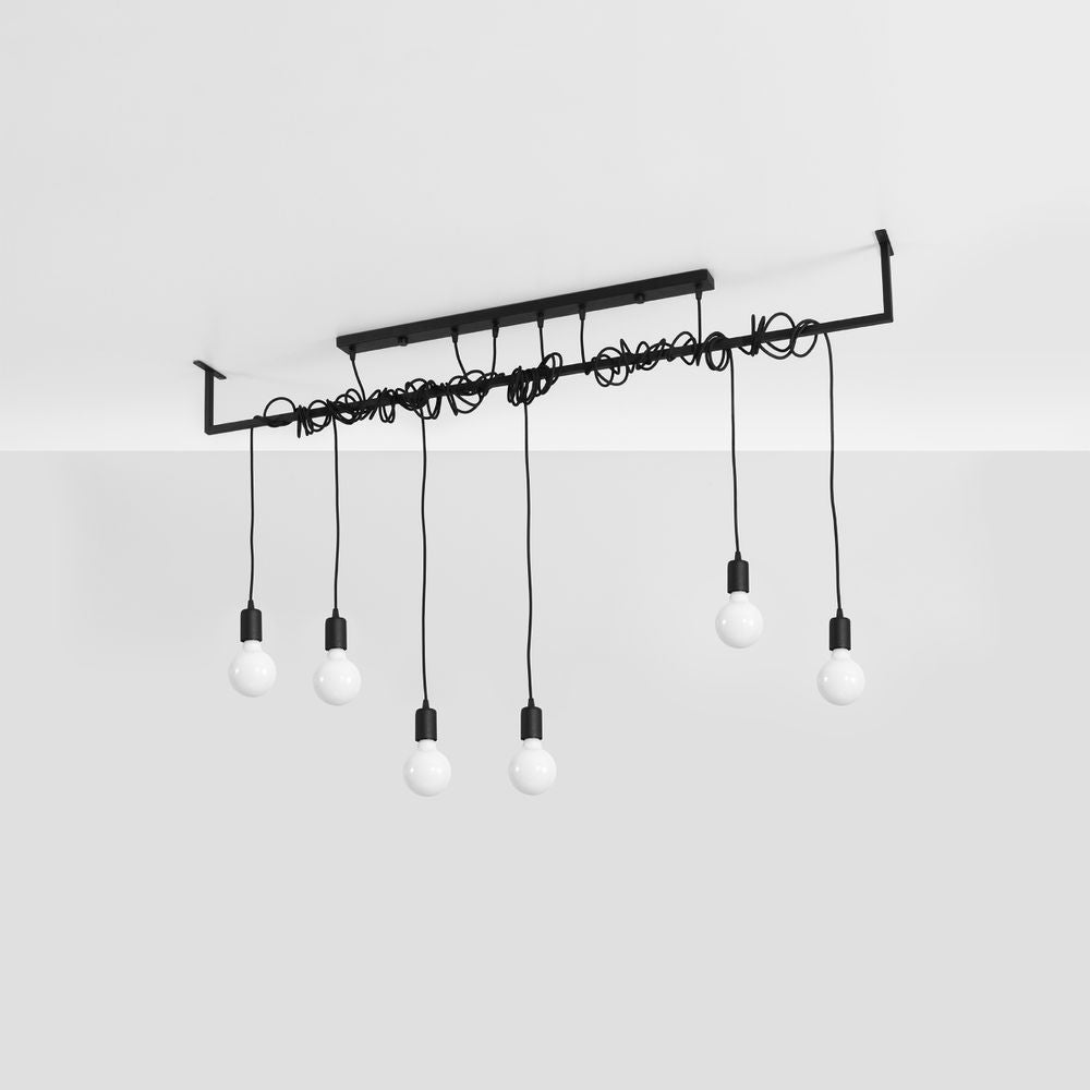 Chandelier fabric, steel Salamanca modern Design E27