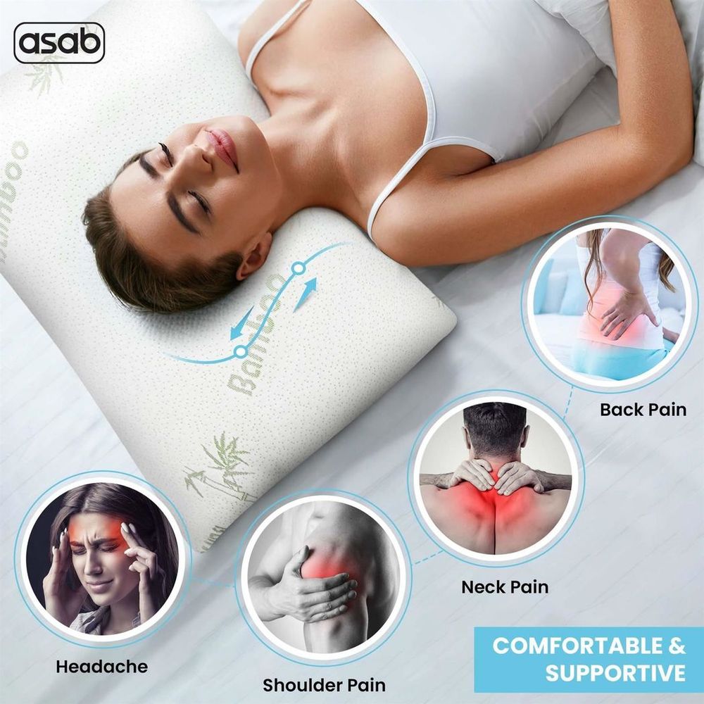 Pack of 4 - Bamboo Memory Foam Pillow AS-61478 BAMBO-10