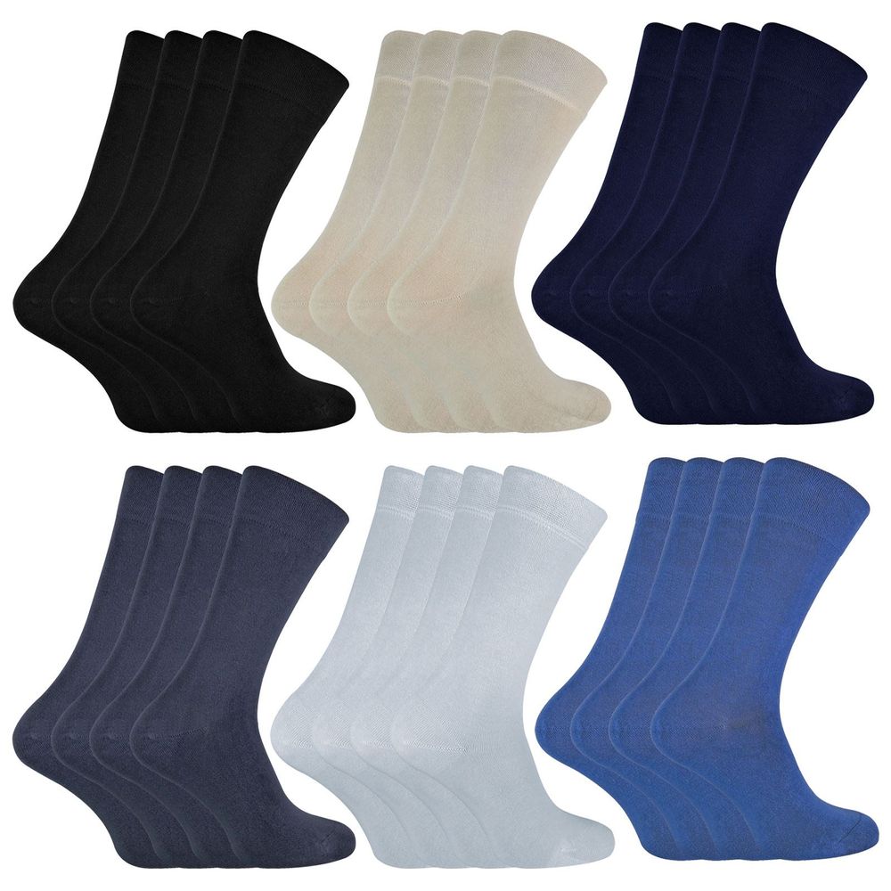 4 PAIRS Mens Bamboo Crew Socks - CR1