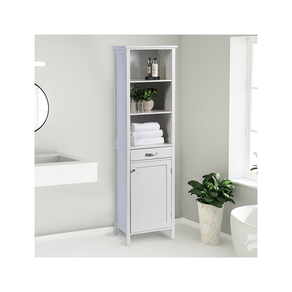 Tall Storage Cabinet - White