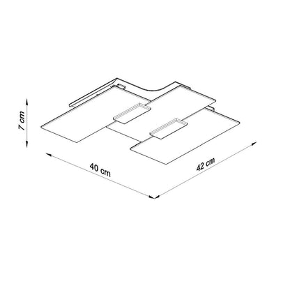 Ceiling lamp steel, glass Fabiano modern Design E27