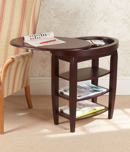 Swivel Top Side Table - Mahogany