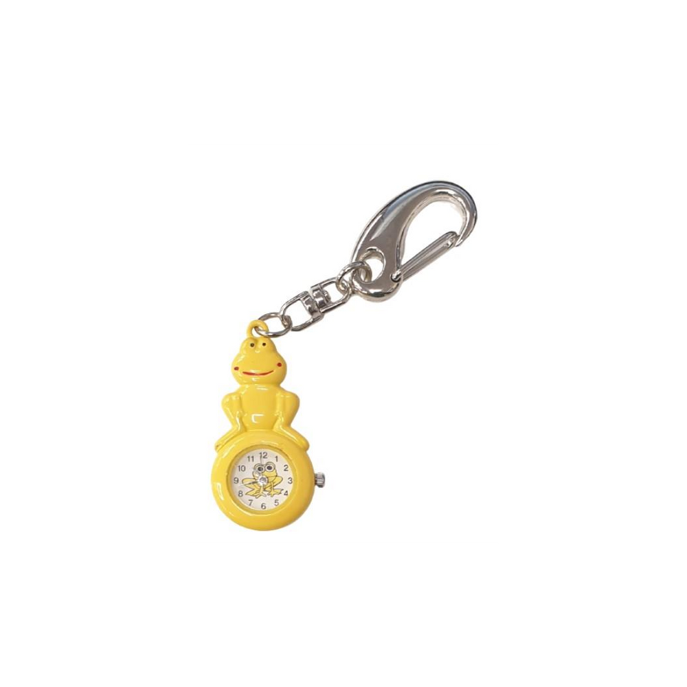 Imperial Key Chain Clock Yellow Frog IMP727- CLEARANCE UNBOXED NEEDS RE-BATTERY