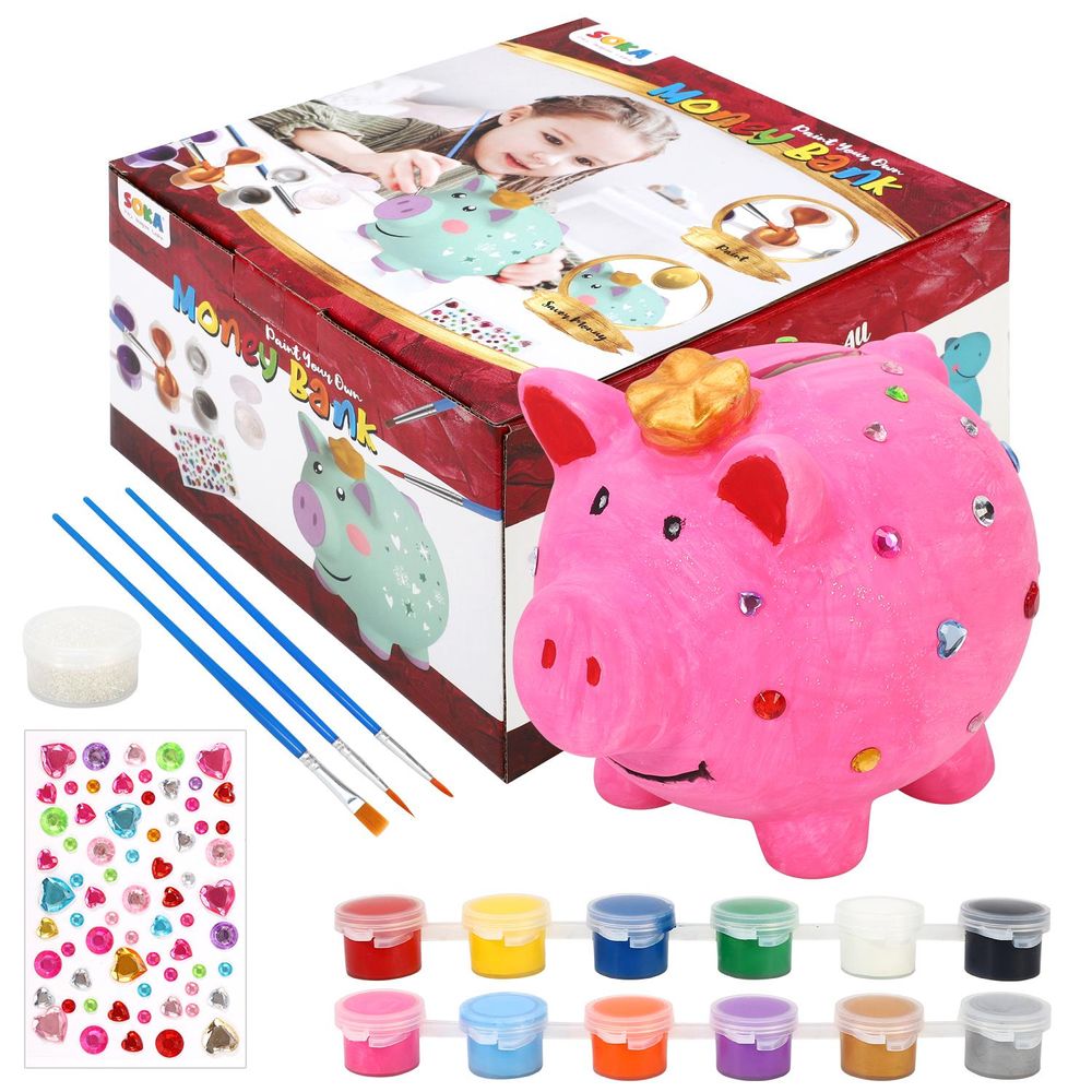 SOKA Paint Your Own Dinosaur Money Bank Arts & Crafts Kit DIY Creative Activity