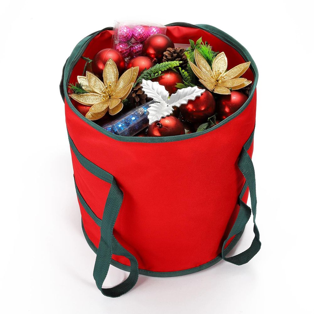 Christmas Gift Decoration Fabric Storage Bag - Red - 38 x 32 cm