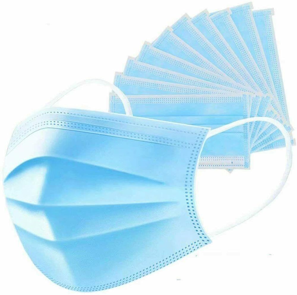 100 x Disposable Face Mask 3 Layer Breathable & Comfortable Filter Safety Mask