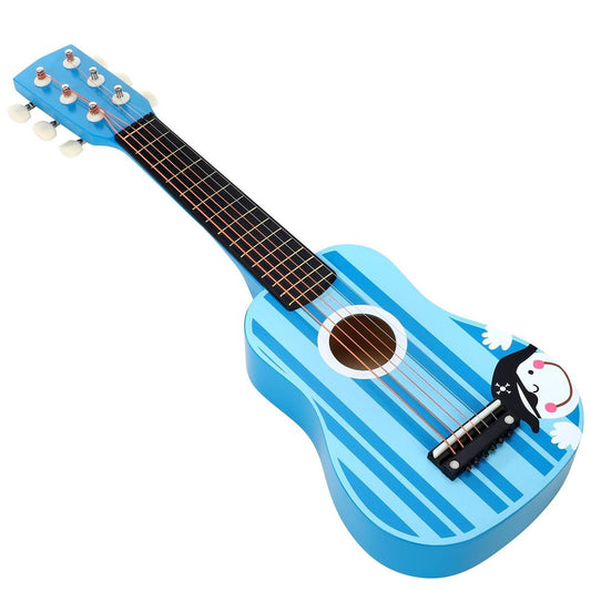 SOKA Wooden Stripe Striped Blue Pirate Guitar Childrens Musical Instrument