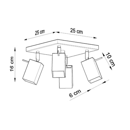 Ceiling lamp steel Merida modern Design GU10