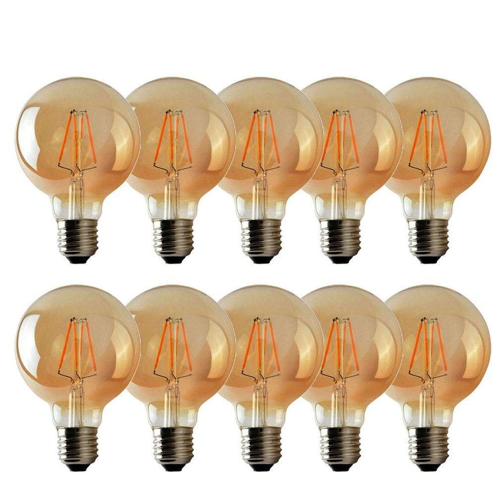 10Pack E27 LED Edison Dimmable Vintage Amber Glass Warm white 2700K Light Bulbs