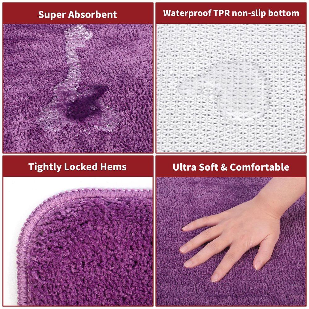 VINSANI BATH MAT 60X90cm PURPLE 1010169