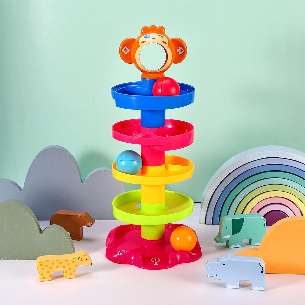 SOKA Drop and Go Ball Ramp 5 Layer Swirling Tower Baby Early Educational Toy