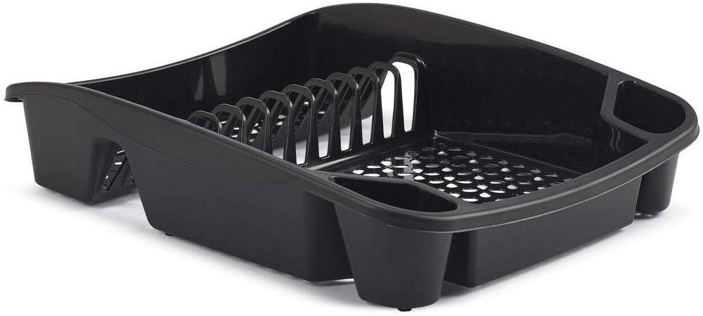 Whitefurze Dish Drainer, Plastic, Black, Large