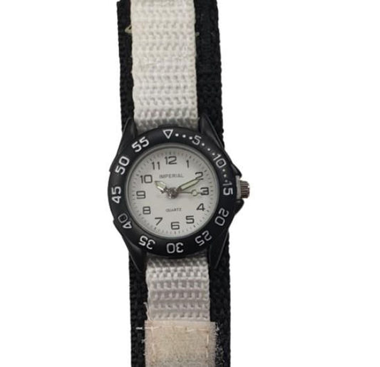 Imperial Kids White Dial with Velcro Strap Easy Fasten Watch IMP-W