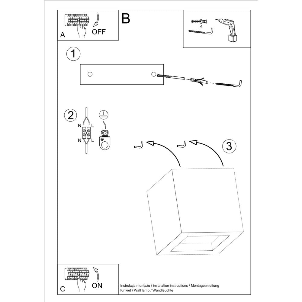 Wall lamp concrete, glass Leo modern Design G9