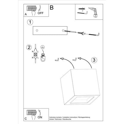 Wall lamp concrete, glass Leo modern Design G9