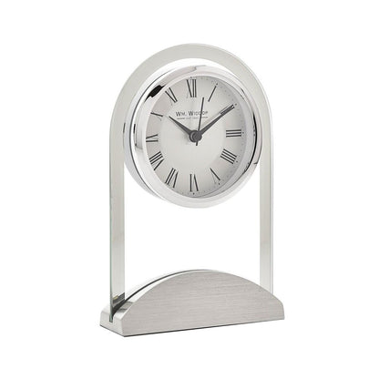 Widdop Glass panel Aluminium base Mantle Clock W2911