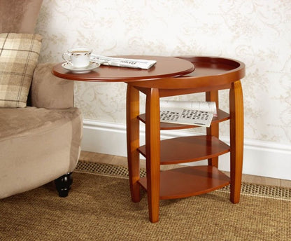 Swivel Top Side Table - Lt Oak