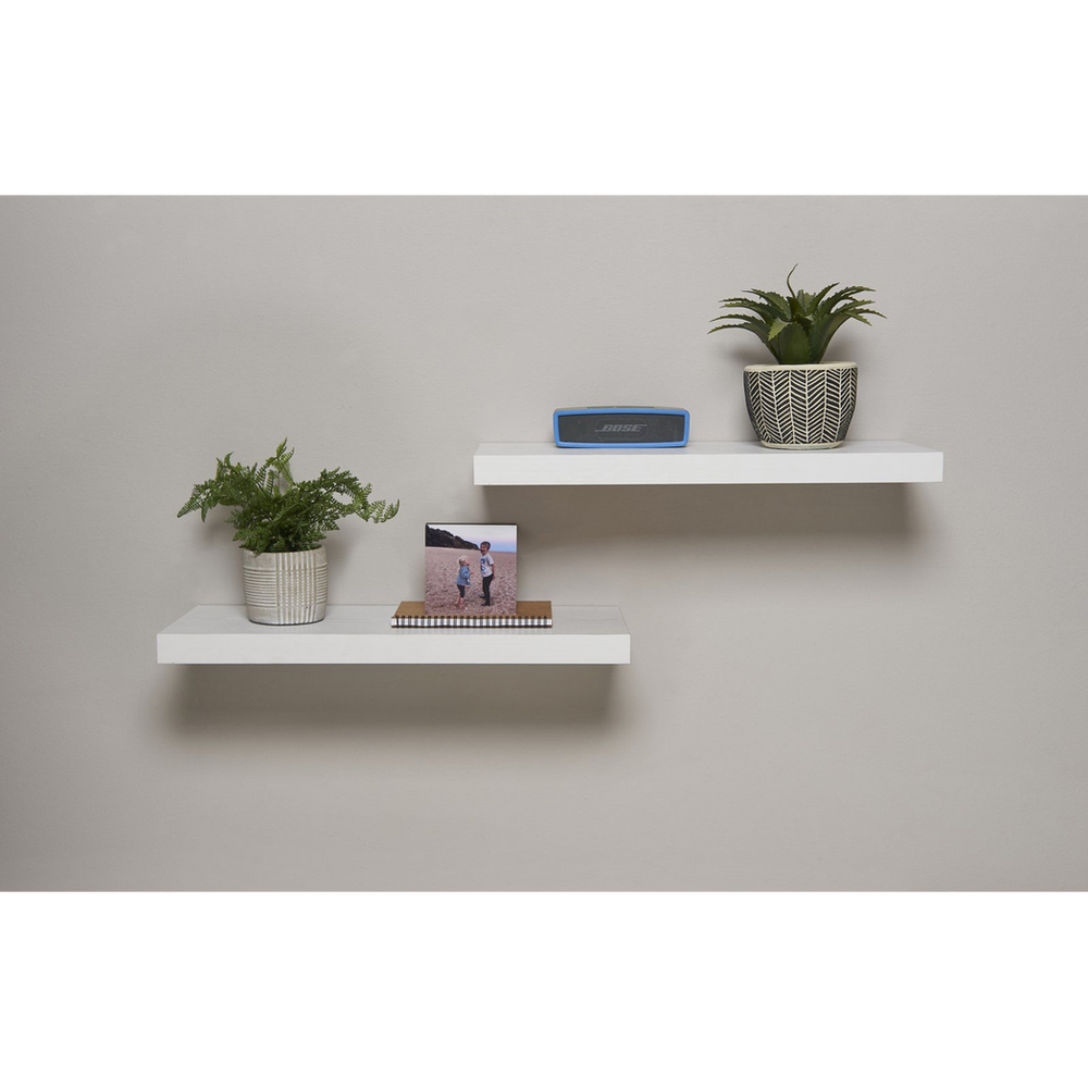 Pack of 2 60cm Floating Shelves - White