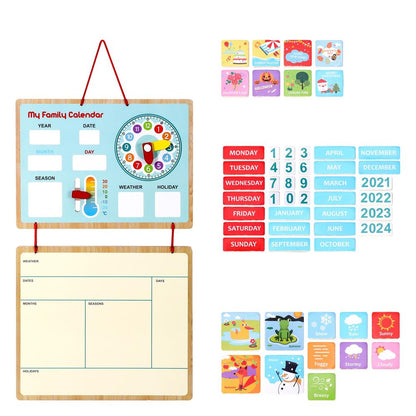 SOKA My Family Calendar Magnetic Wooden Weather Board Gift for Kids 3+ and up