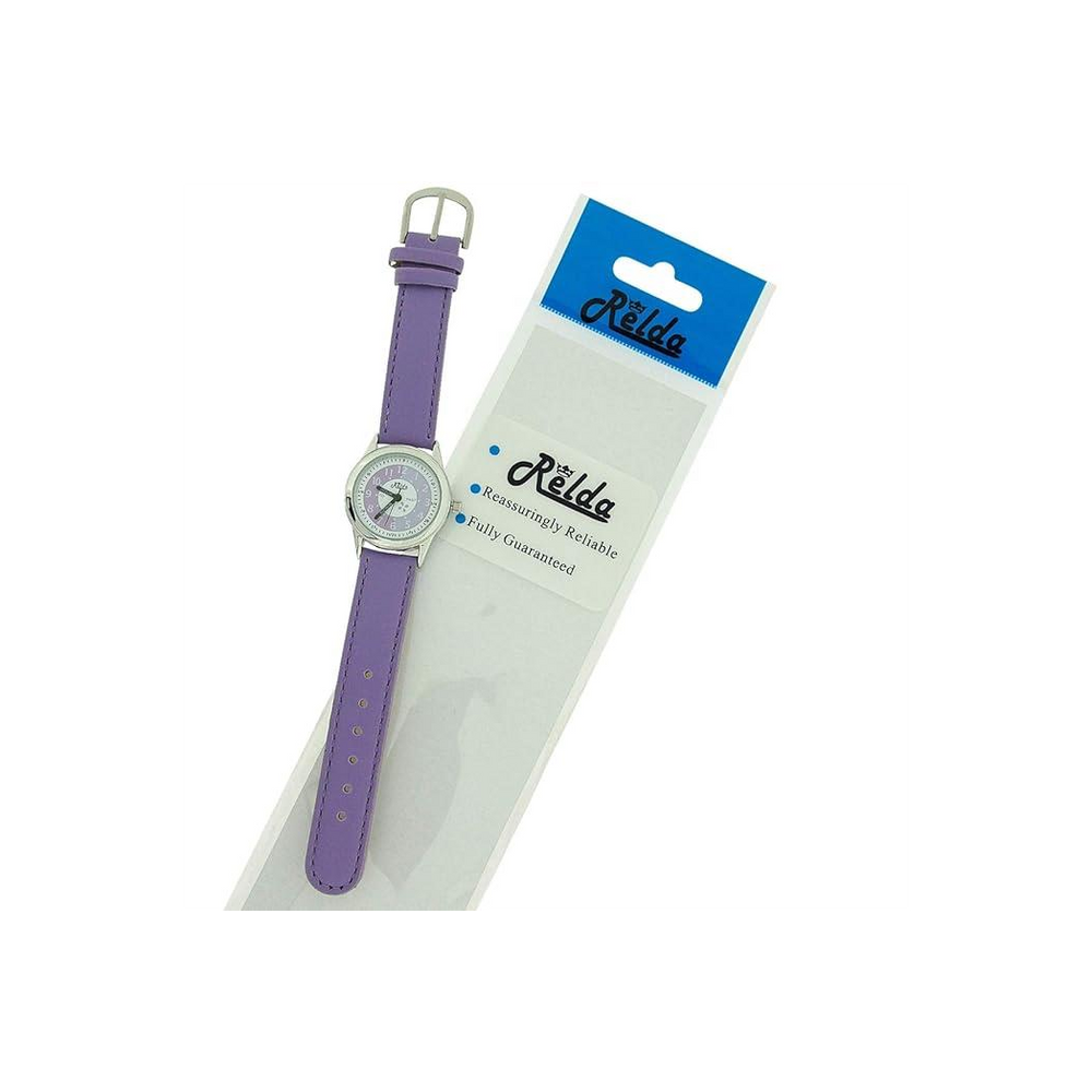 Relda Girls Time Teacher Purple Leather Strap Watch REL13