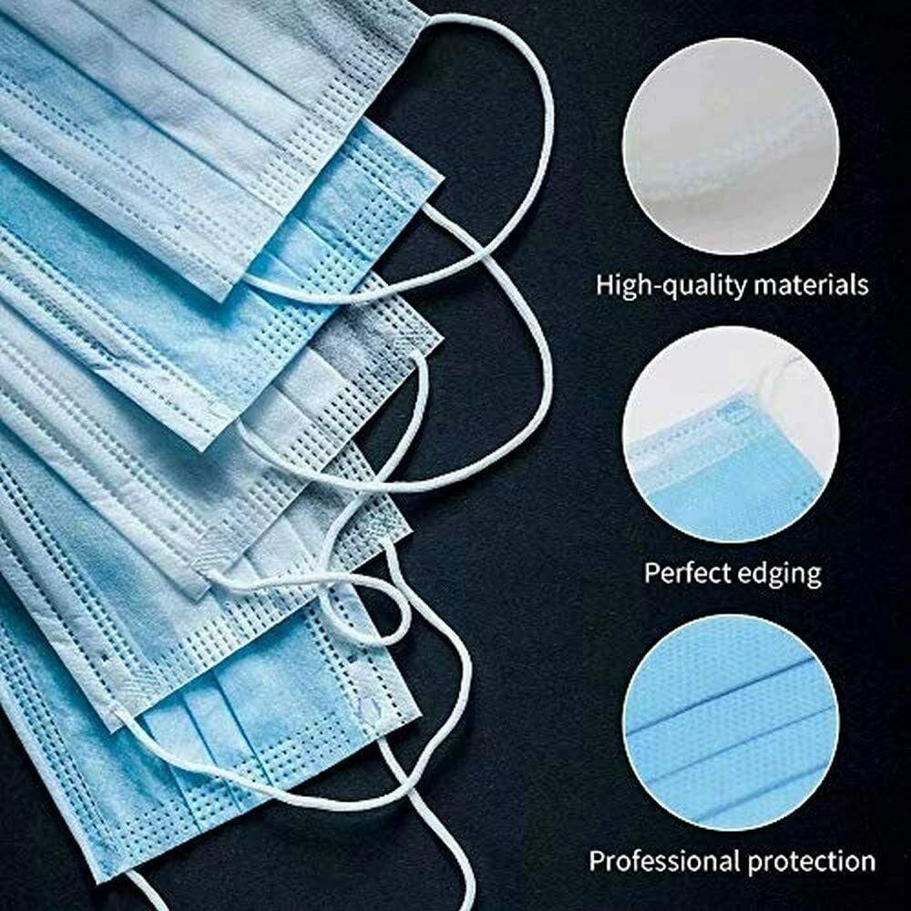 100 x Disposable Face Mask 3 Layer Breathable & Comfortable Filter Safety Mask