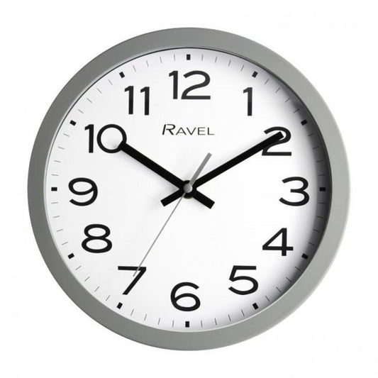 Ravel 25cm White Dial Grey Wall Clock R.WC.25.13