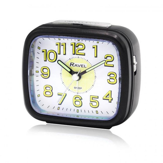 Ravel Mid sized Bedside Quartz Alarm Clock - Black RC044.3