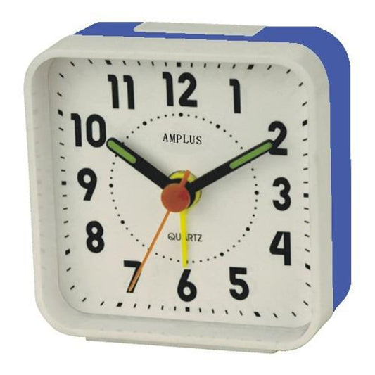 Amplus Bedside Travel Analogue White Alarm Clock PD818W