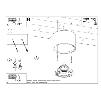 Ceiling lamp concrete Basic industrial Design GU10