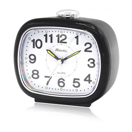 Ravel Large Sized Bedside Quartz Alarm Clock - Black RC045.3