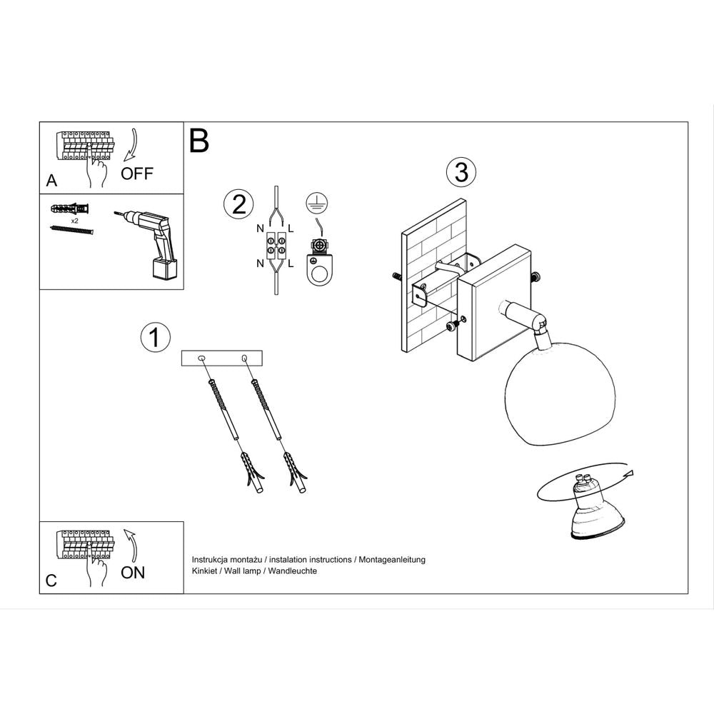 Wall lamp steel Oculare modern Design GU10