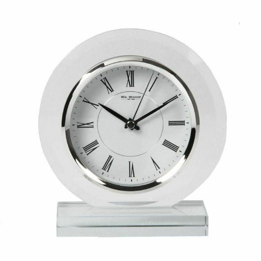 W2670 WIDDOP Round Glass Mantel Clock White