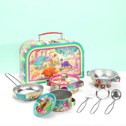 SOKA Dinosaur Kids Kitchen Set Toy Pots and Pans Set Toy Kitchen Accessories