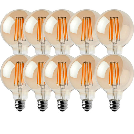 10 Pack E27 LED Edison Dimmable Vintage Amber Glass Warm white 2700K Light Bulbs