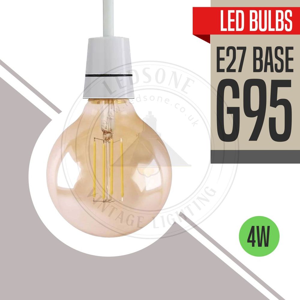 10Pack E27 LED Edison Dimmable Vintage Amber Glass Warm white 2700K Light Bulbs