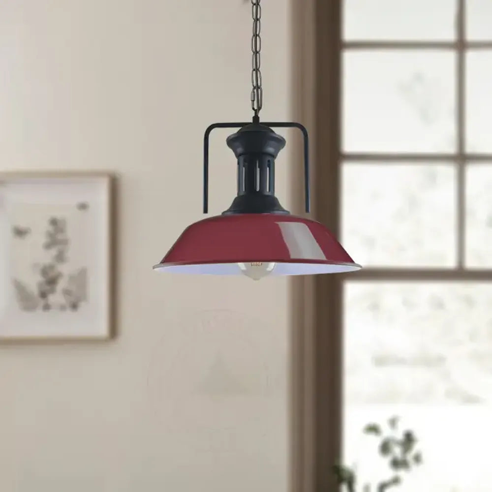 Vintage Industrial Burgundy Ceiling Pendant Light Shade Hanging Lamp Light