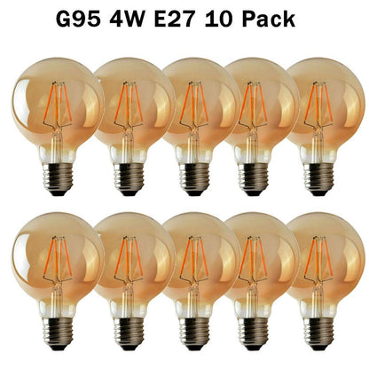 10Pack E27 LED Edison Dimmable Vintage Amber Glass Warm white 2700K Light Bulbs