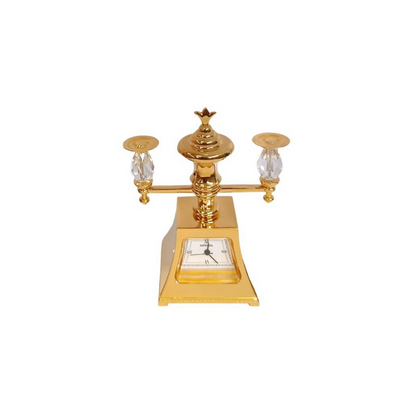 Miniature Clock Goldentone Glass lamp IMP1024 - CLEARANCE NEEDS RE-BATTERY