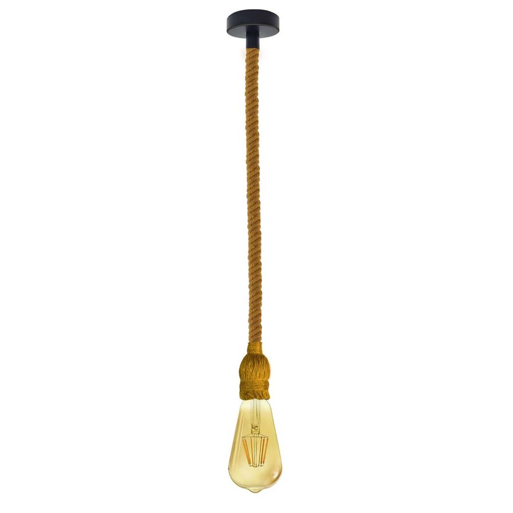 Vintage Ceiling Pendant Light 1m Yellow Colour Hemp Rope Hanging Lamp Lights