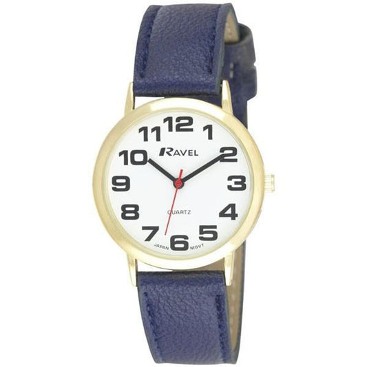 Ravel Mens Basic White Dial Blue Leather Strap Watch R0105.26.1A