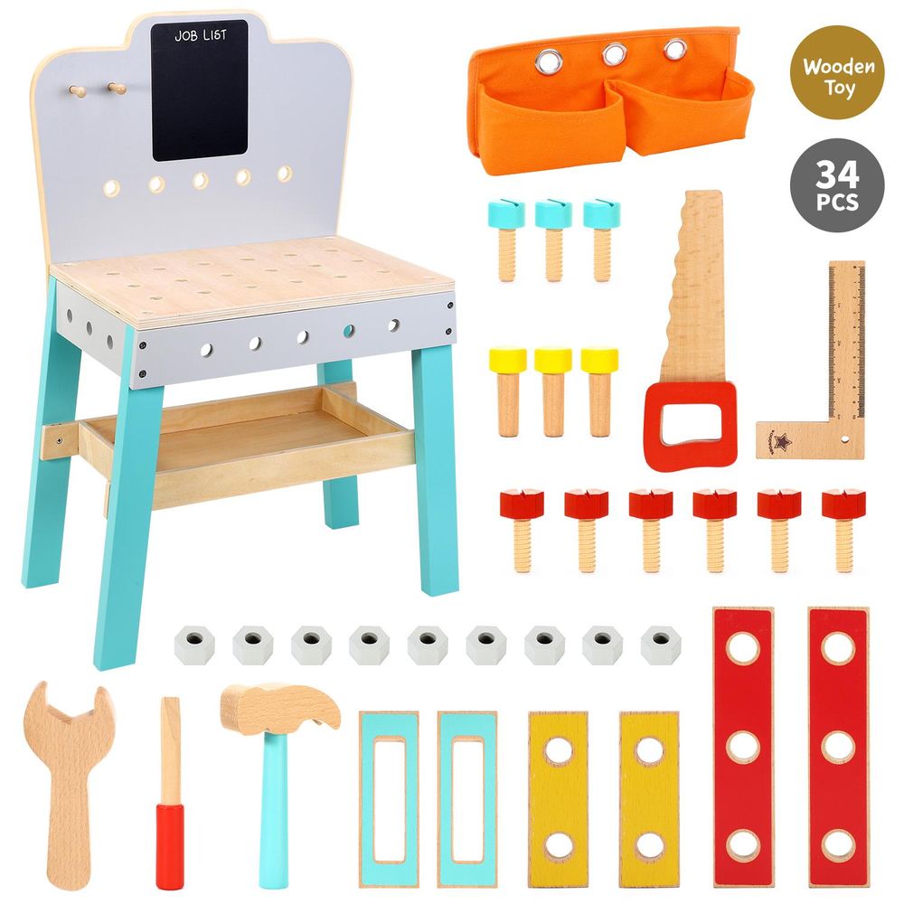 SOKA My First Workbench Wooden Carpenter Workshop Builder Craft Tools Playset 3+