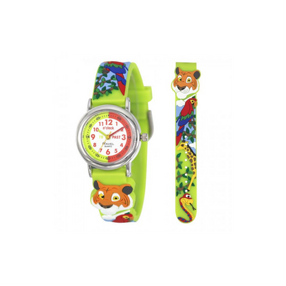 Ravel Children Girls & Boys 3D Cartoon Time Teacher Watch Lime Green Jungle R1513.97