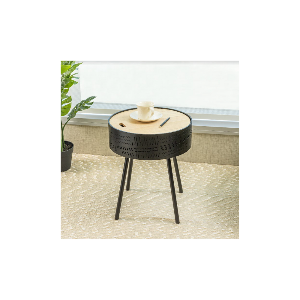 Lift Top Round Side Table - SLENDER