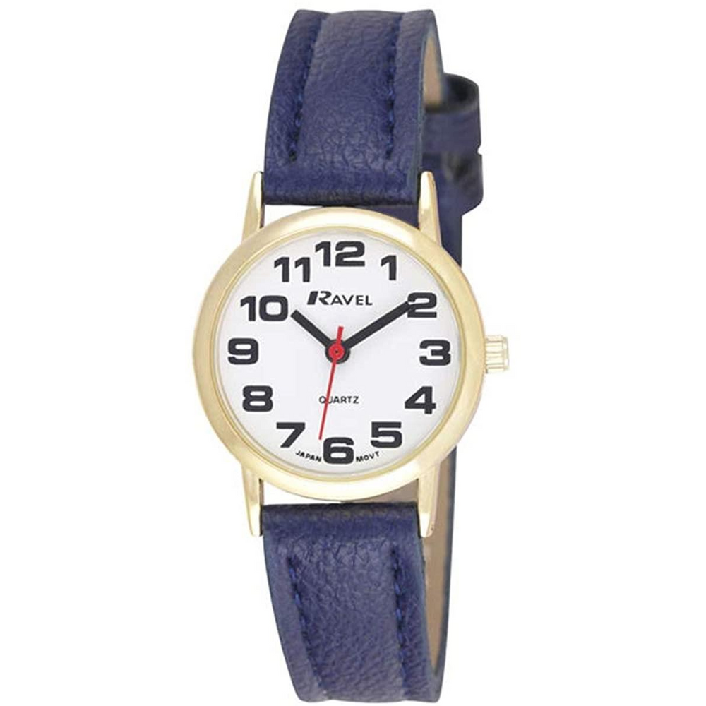 Ravel Ladies Basic White Dial Blue Leather Strap Watch R0105.26.2A